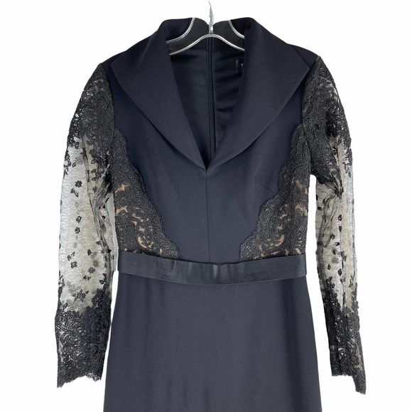 Tadashi Shoji Bataar Embroidered Tulle Crepe Gown Dress Size 6 - Picture 5 of 14